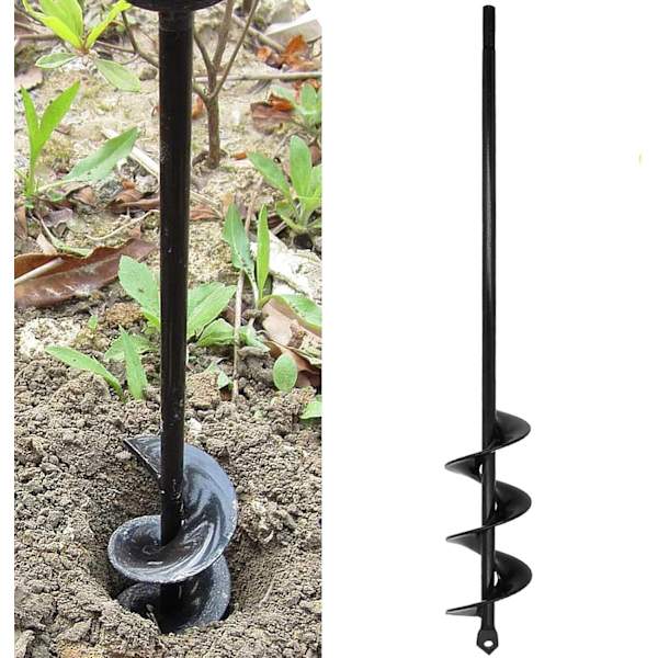 Hagehullgraver Auger for Planting av Løk og Frøplanter, Løkplante Auger, Heavy Duty Hage Forleng Spiral Auger Borbitt, Solid Sjakt Plante Auger 4x42cm