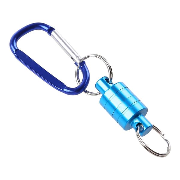 Netudløserclips Nøglering Krog til Fluefiskeri Magnet Aluminiumlegering Krog Blue