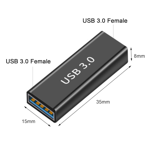 USB hun til hun adapter, 2-pak, USB 3.0 adapter forlænger