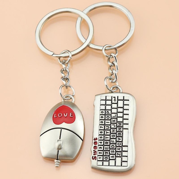 Älskare Nyckelringar Minimus och tangentbord form Pandent Keychian  romantiska par nyckelringar för par nyckelring (2st, silver och röd) a929 |  Fyndiq
