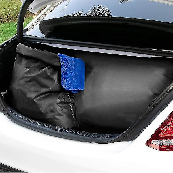 Stor Rejsetaske til Beskidt Vasketøj, Foldbar Nylon Opbevaringspose med Snørelukning til Rejser, Familieopbevaring, Skolehjem og Lejligheder, 60x90cm(sort)