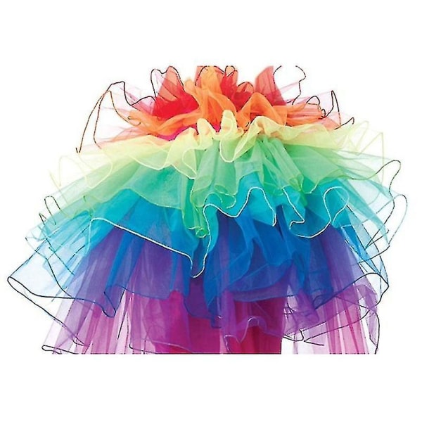 Rainbow Kjol Färgglad Fluffig Tutu Balettdans Rave Rainbow