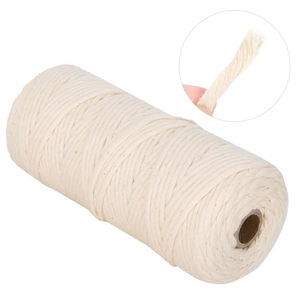 100m Bomuldsreb 3mm Enkelt Snoet Bomulds Macrame Garn til DIY Håndværk
