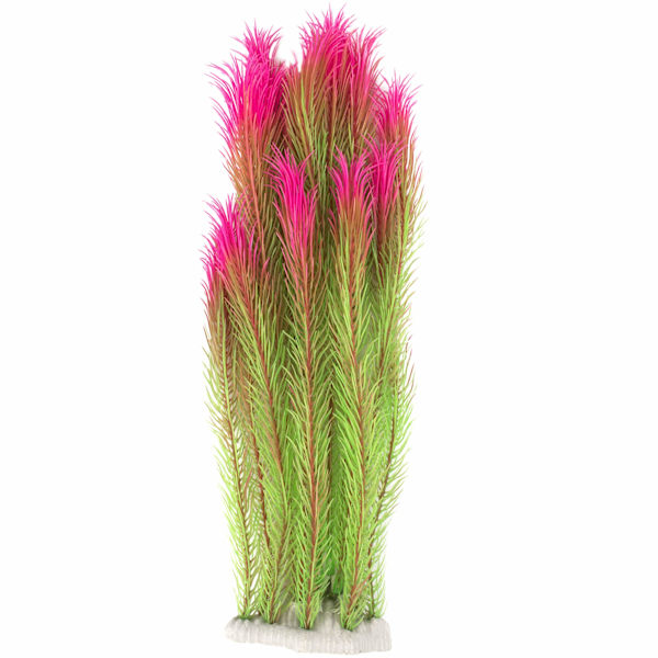 40 cm høj stor grøn pink plastik kunstig plante vild busk siv akvarium fisketank vandvegetation dekoration vandgræs planter til at gemme sig