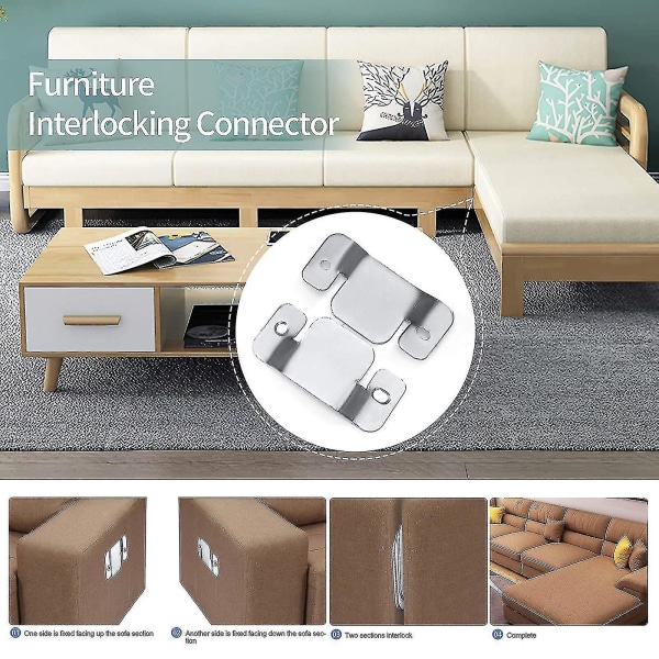 Sofamøbelstik Premium metalsofakonnektorbeslag med skruer