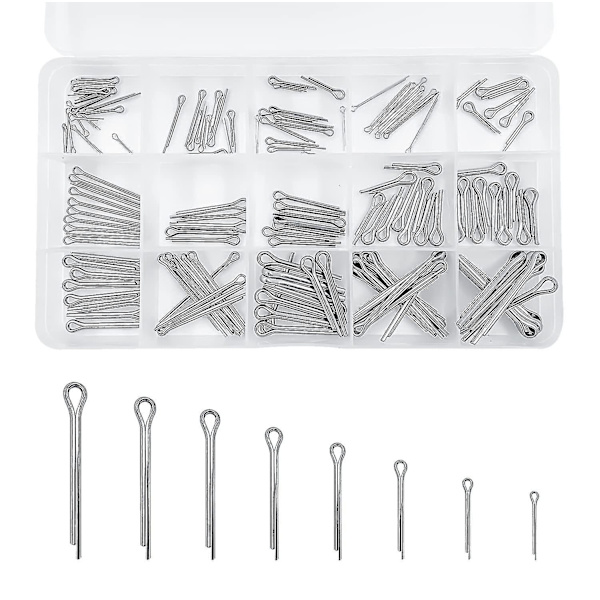 150 st Splintpinnar Sortiment, M1 M1.5 M2 M2.5 M3 Splintpinnar Assorterade, Rostfritt Stål Splintpinnar Metall Säkerhetssplint