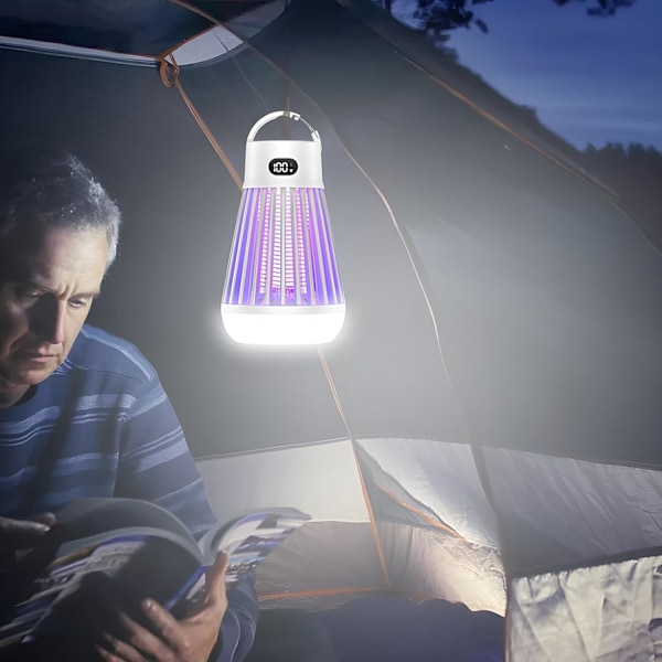 Mozz Guard Hyttysentappaja, 2024 Uuden Sukupolven Kannettava Langaton Hyönteistentappaja, USB-Lataus ja Alhainen Melutaso, Sopii Sisätiloihin, Kotipuutarhaan, Leirintään, P Black+White