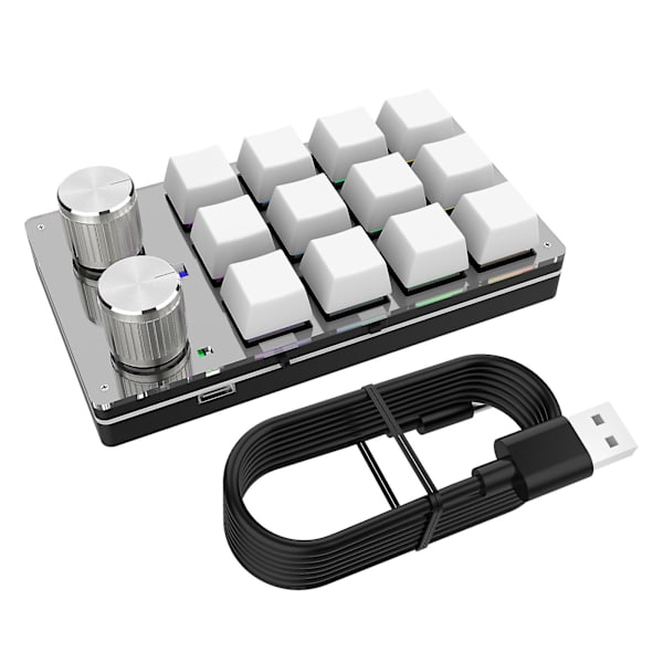 12 taster 2 knapper lille gaming tastatur diy programmerbar tastatur med USB-kabel