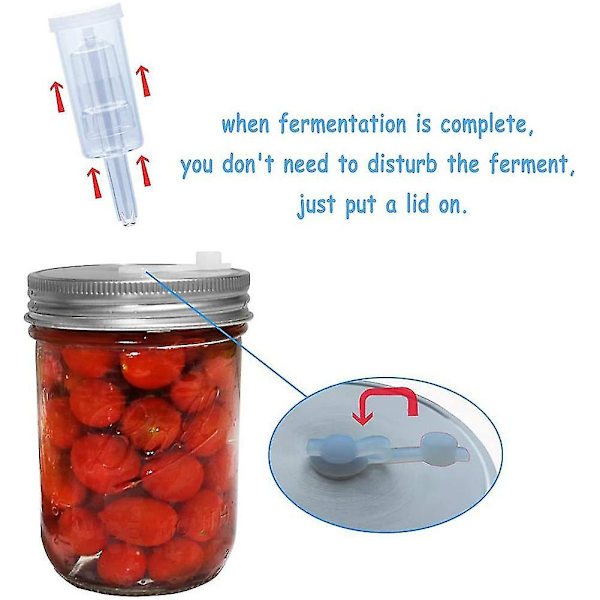 Fermentointikorkki, ilmalukot fermentointiin, leveäsuisille Mason-purkeille, fermentointikorkit Sauerkrautin valmistukseen