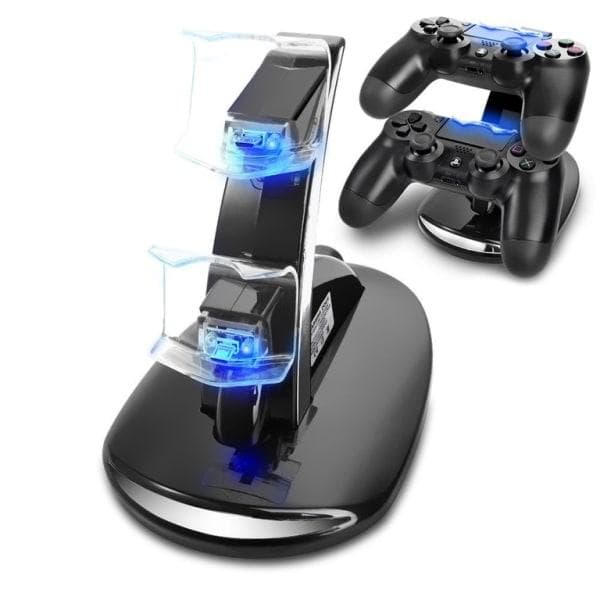 Ladestation til PS4 - Controlleroplader / Playstation Kontrol Sort