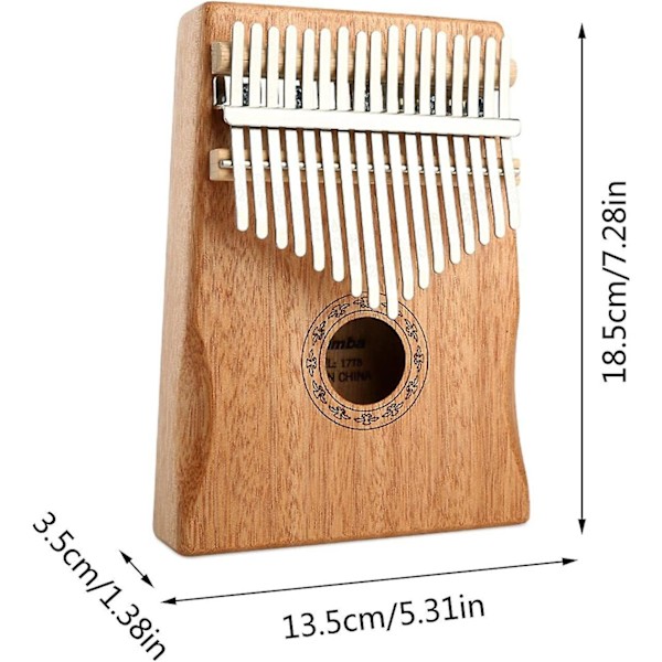 Kalimba Peukaloviulu 17 Näppäintä, Mahogoni Kalimba Peukaloviulusetti Opetusohjeilla Ja Virityshammalla Aloittelijoille Ammattilaisille Sormenpianolle Musiikkiväline