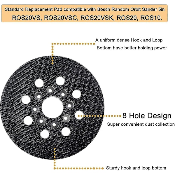 125 mm slipdyna för Bos-ch Pex A,x 125-1 Ae,pex Ae, Skil 7402/7490, 2 stycken