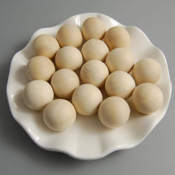 100 stk Bulk Engros Ingen Hull 10mm/12mm/16mm/20mm/25mm Runde Treperler Maleri Trebearbeiding Diy Håndverk - 16mm