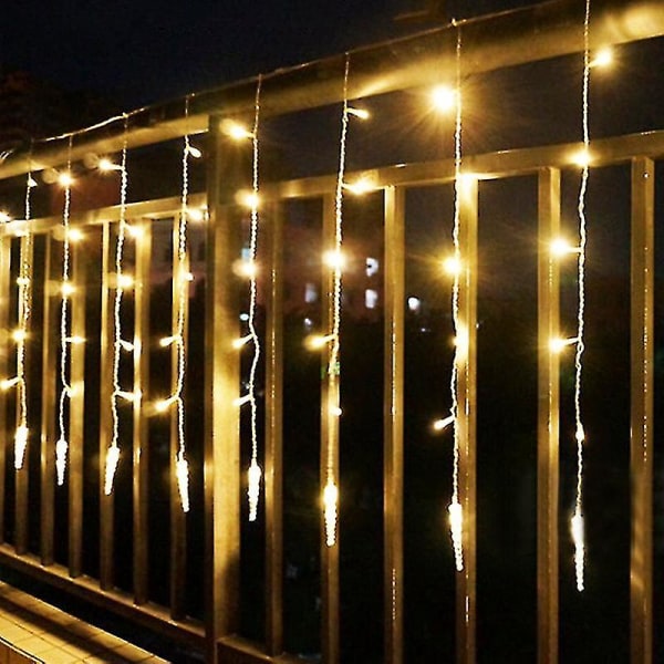 Forskellige formet Led Gardin String Light Party Have Farverig Udendørs Belysning Home Decor UK Adapter Varm Hvid istap
