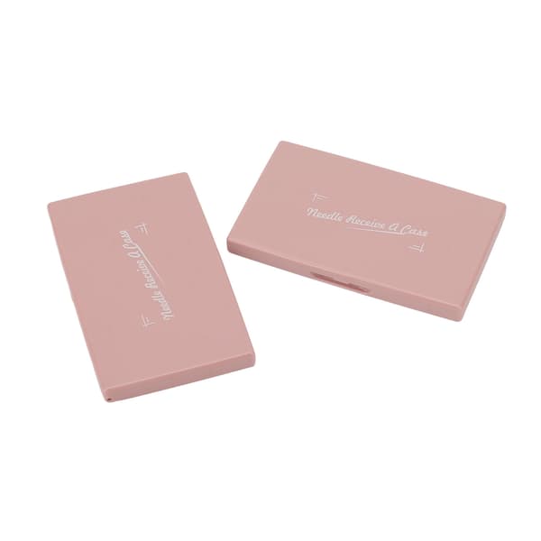 2 st magnetiska nålfodral rosa rektangulär form plastmagnet bärbar synålshållare för metallföremål