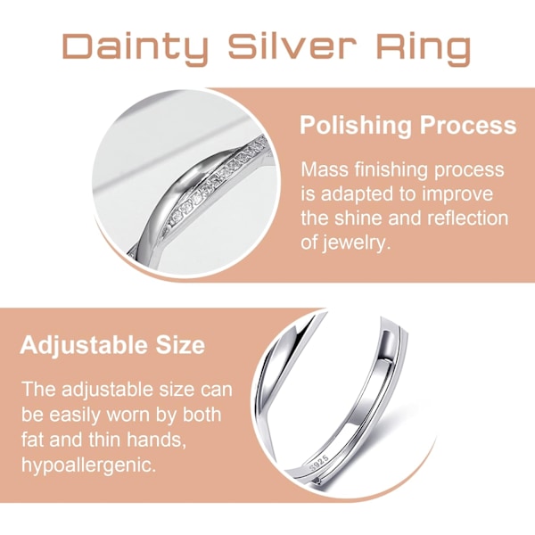 Sølvringer for kvinner Kjærlighetsknute Ringer Justerbare Åpne Fingerfjærringer Smykkegaver Kryssede Ringer for Kvinner med Cubic Zirconia style6