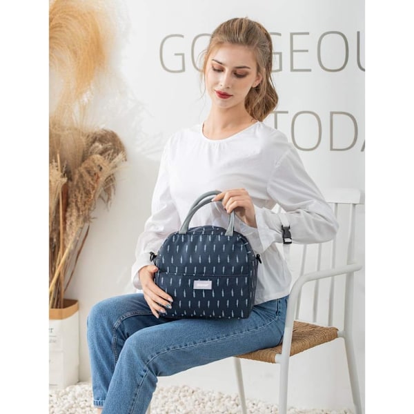 Lunsjpose Tote Bag for Kvinner Bred Åpen Isolerte Kjølepose Vannbestandig Termisk Lekkasjesikker Lunsjarrangør For Menn Jenter Utendørs Piknik Arbeid Nib Max
