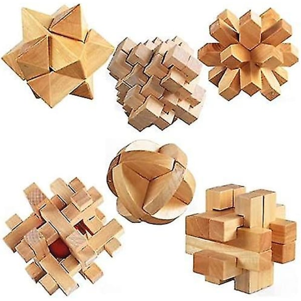 3d Wooden Cube Brain Teaser Puslespil Udfordr dit sind og din tålmodighed