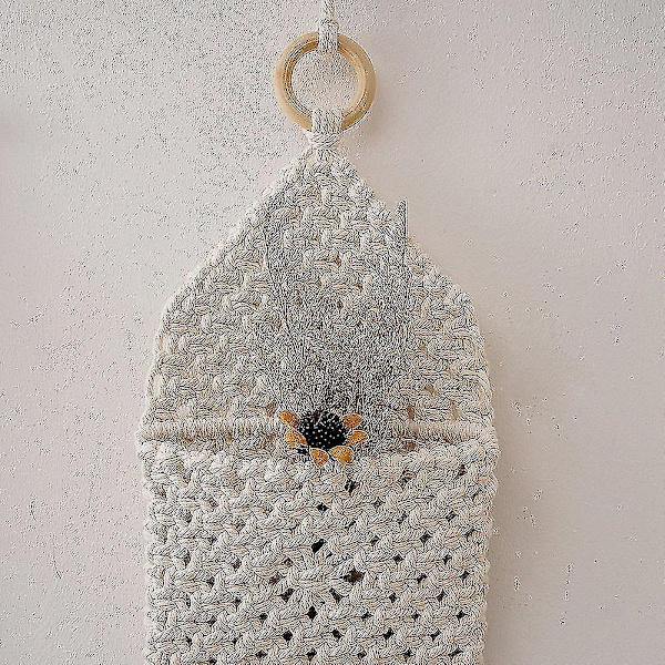 Macrame Väggfäste Bomullsvävning Hängande Fick Boho Heminredning
