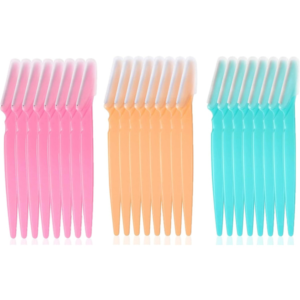 24 kpl kulmakarvatrimmeriä, kannettava kulmakarvojen ja kasvojen karvojen ajokone, kasvojen karvojen ajokone, kulmakarvojen poistaja, kuorinta Dermaplaning-työkalu Multicolor