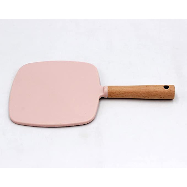 1 st Makeup Hand Mirror, Liten Bärbar Trä Hand Mirror För Män Och Kvinnor (rosa Fyrkant)