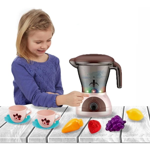 Lasten blender Blender sekoitus keittiötarvikkeilla Smoothie-keitin Keittiölaitteet Lelu Äänivalo Teeskentely Leikki Leraning Lahja Ikä 3+