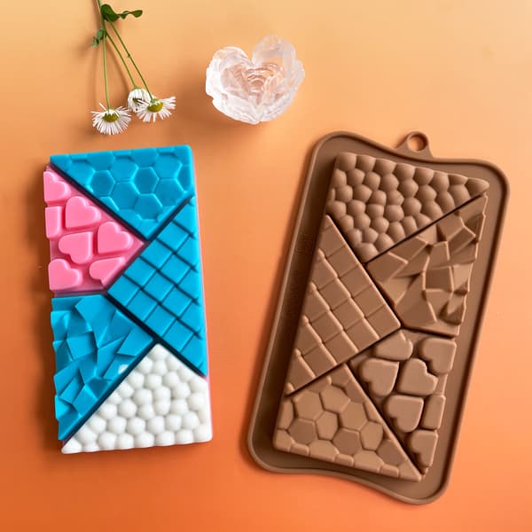Silikon sjokoladeform Geometriske former for kake- og såpelaging Julebaking Jul Halloween