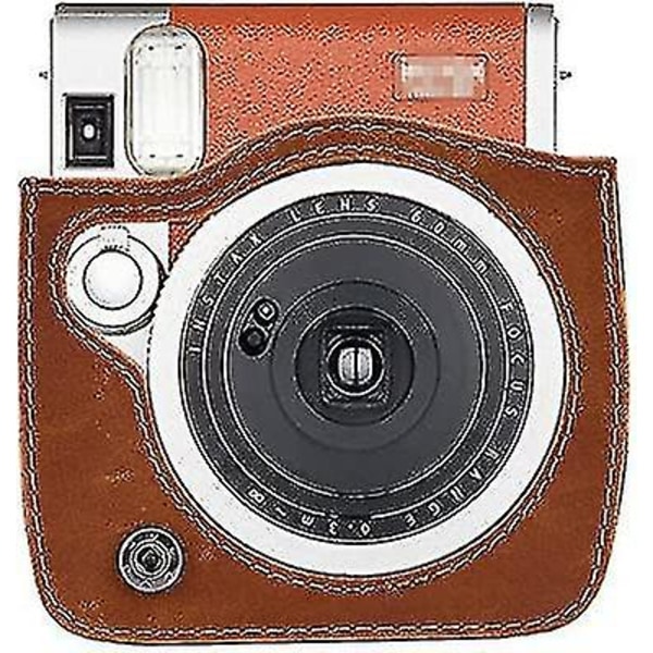 Retro Vintage Pu-läder case Cover kompatibel med Fujifilm Instax Mini 90 Instant Film Camera, Brun