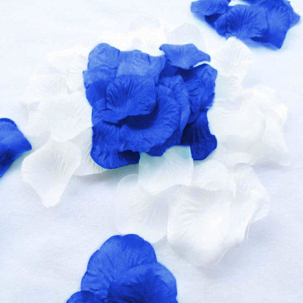 2000 stykker roseblader, kunstige roseblomster uten smak, emulerte roseblader for romantiske scener, bryllupsdag, bursdag, kjærlighetserklæring Blue