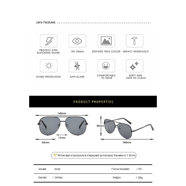 Solbriller menn og kvinner polariserte vintage runde briller metallinnfatning for unisex med Uv400 beskyttelse
