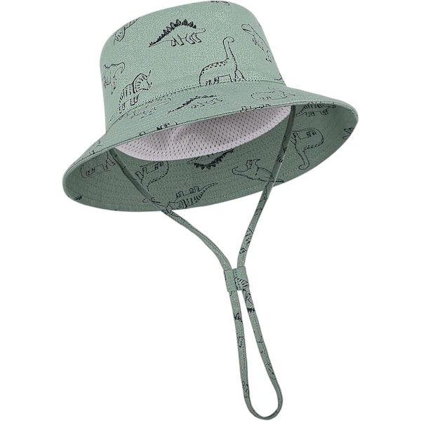 Baby Solhat Toddler Solbeskyttelse Hat til Baby Drenge Piger Børn Sommer Bucket Hat UPF 50+ Foldbar Strand Cap med Justerbar Hage Rem og Bred Bri Green 36 Months