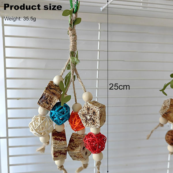 Budgie-lelut, papukaijalelut, lintulelut, lintujen nokan hiomiseen tarkoitetut pulmalelut tylsyyden lievittämiseen, lintulelut sopivat pienille ja keskikokoisille 25cm