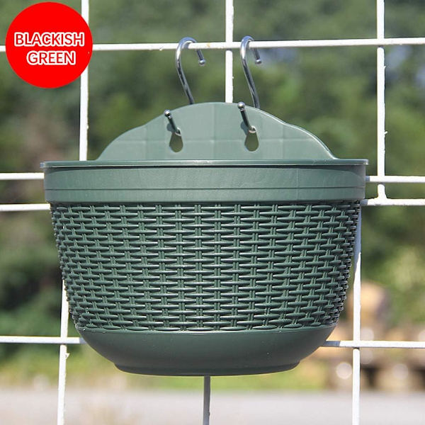 Planter för utomhusväxter, räcke-planter, stora staketplanter, blomkrukor, balkonghinkar, växtkrukor, vägg- och fönsterplanthållare för trädgård, gård och vägg Green 25 Inch