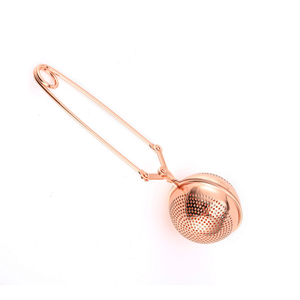 Te-infuser, Rustfrit Stål Mesh Te-kugle Genanvendelig Kugleformet Tekande Filter Bærbar Si (1 stk, Rosenguld)