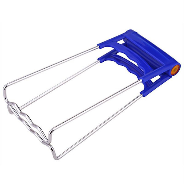 Rustfrit Stål Plade Klips Varmt Retter Løfter Køkken Plade Gripper Foldbar Varmt Retter Løfter Skål Klips Keramik Holder Plade Henter Tænger (1 stk, Blå)