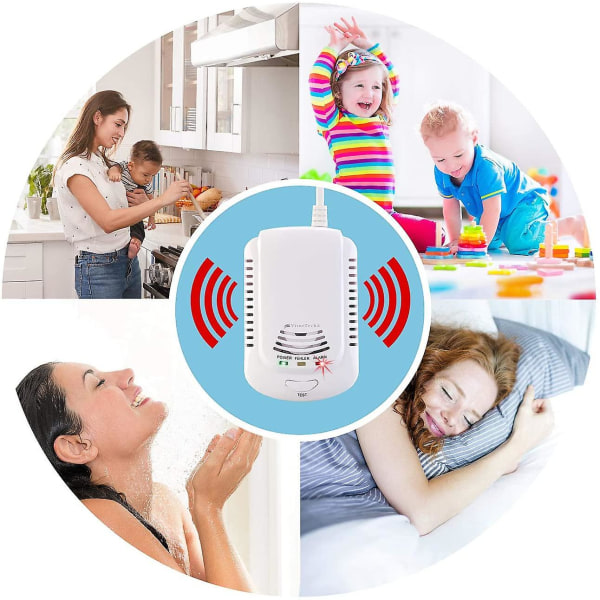 Kotikäyttöön tarkoitettu kaasunilmaisin hälytyksellä 85 dB