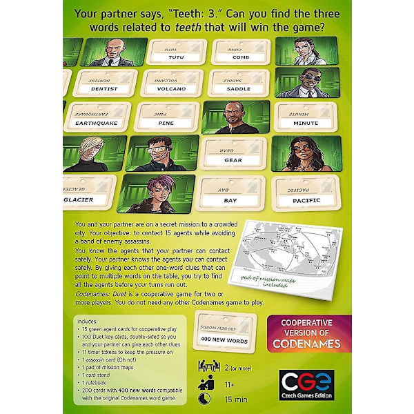 Czech Games Codenames: Duet - Det tvåspelarordsspel för fest och hem