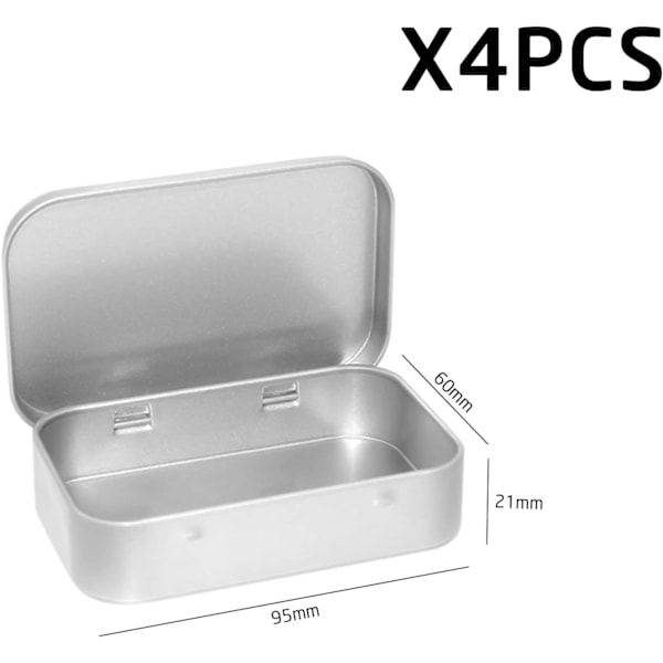 Av aluminium en-delad förvaringsjärnbox, rektangulär en-delad plåtbox, metall rektangulär förvaringsbehållare, hushålls aluminium förvaring små