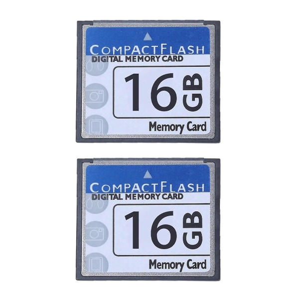 2x profesjonelt 16gb Compact Flash-minnekort (hvitt og blått)
