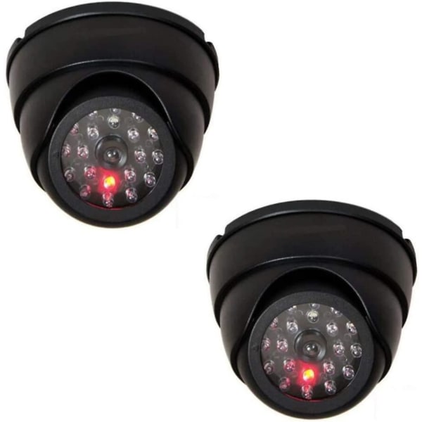 2 kpl Dummy Fake Surveillance Security Cctv Dome Camera Led-vilkkuvalla Real Imitation