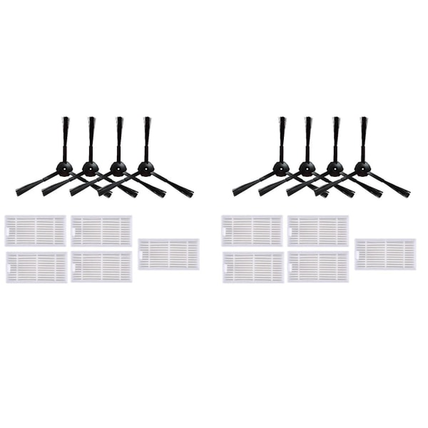 2 sett svamp HEPA-filter sidebørste robotstøvsugerdeler for V55 V50 V5 V5s V3 V3s V50 Pro X5