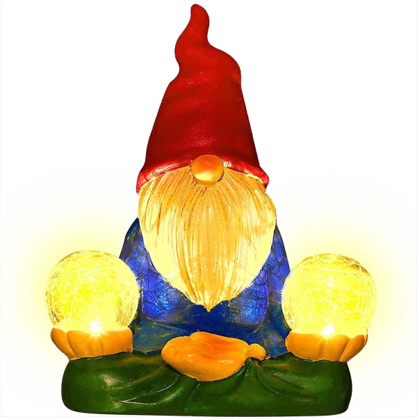 Gnome statuer Hagedekorasjoner Gnome Solar Light Statue Utendørs Morsom hagegårdsdekorasjon