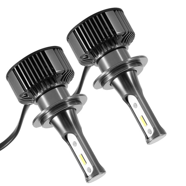 2 stk 28W 6500K Supersterk LED Bilfrontlyktsett Frontlyspærer E10-H7