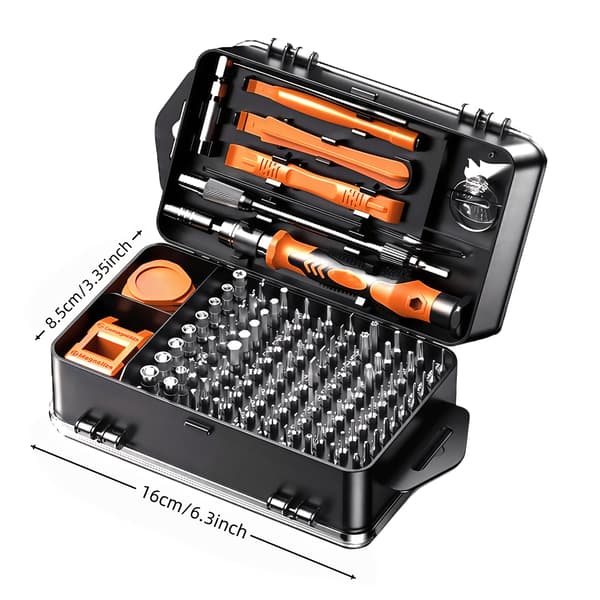 117-i-1 præcisionsskruetrækkersæt — Dette mini-reparationssæt indeholder Torx- og Tri-wing-bits.