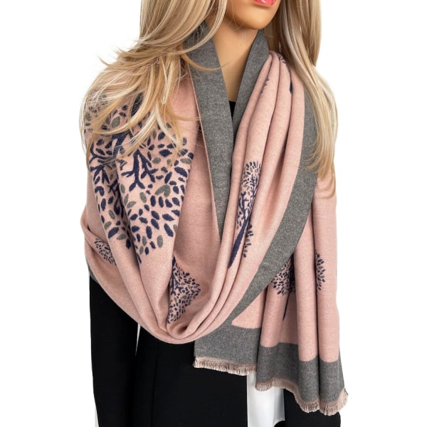 Cashmere Tree Life Blanket Scarf - Vendbar Sjal til Kvinder Pashmina Shawl, Vinter Sjal Kvinder, Stor Wrap, Varmt Sjal, Træ af Livets Print Dame Sjal
