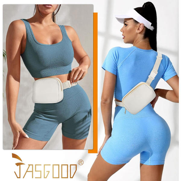 Bältesväska för kvinnor män Crossbody Fanny Pack Bum Hip Midjeväska med justerbar standardrem för löpning, Off White Bnylon Waterproof/Off White One Size