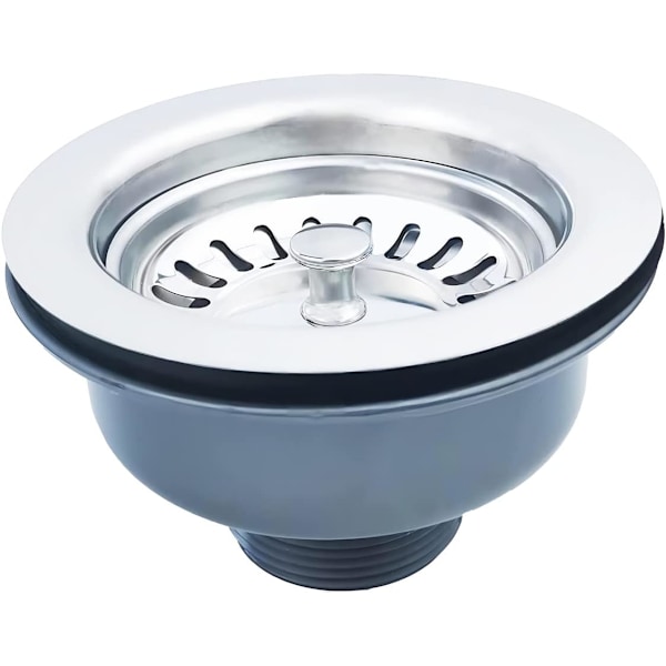 Diskho-kollektion, 114 mm rostfritt stål och PVC köksho-korg silplugg avfall G1½\" 114mm