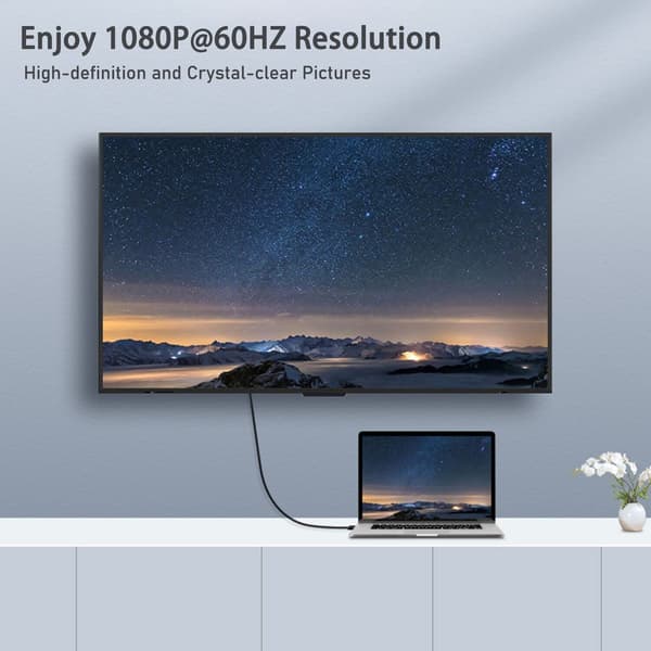 HDTV til VGA-omformerkabel — HD-videoadapter / HDTV til VGA-kabel — 1,8 meter, svart