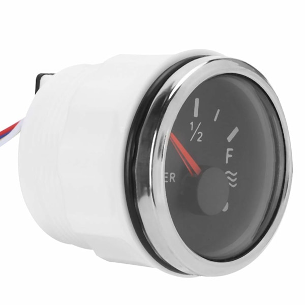 Vandstandsmåler, 52mm/2 tommer Vandstandssensor 9‑30V DC Smart Alarm til Marinebåd RV 0‑190ohm Europæisk Sensor (Sort) Vandvæske Niveau Måler