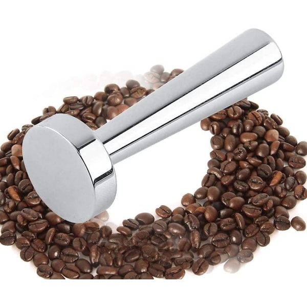 Tamper i rustfritt stål, solid kaffeverktøy for kapselmaskin (1 stk, sølv)
